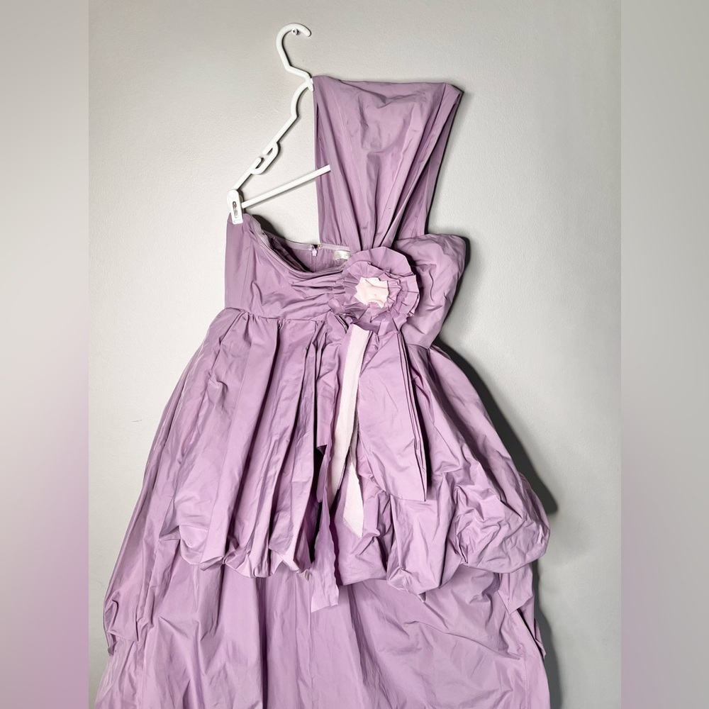 LoveShackFancy Adair High Low Taffeta Maxi Dress In Purple Size 12/XL Prom - Picture 5 of 10